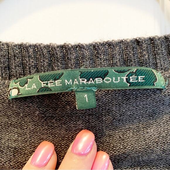 La Fee Maraboutee Charcoal Grey Wool Blend Knitted Owl Applique Sweater X Small - Picture 4 of 6